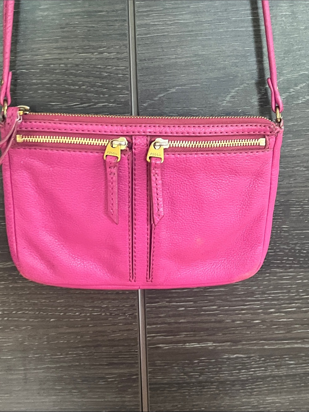 Fossil Magenta Pink Leather Bag